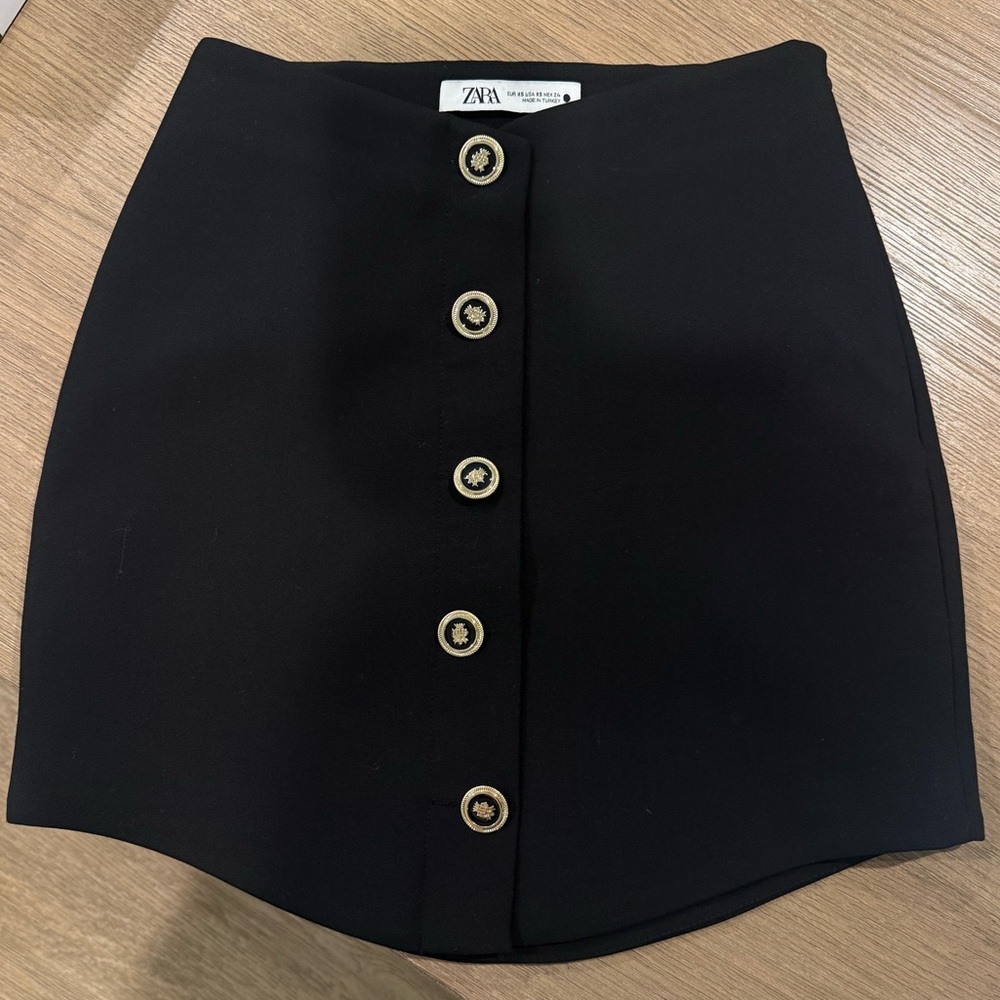 Zara Mini Skirt with Gold Buttons